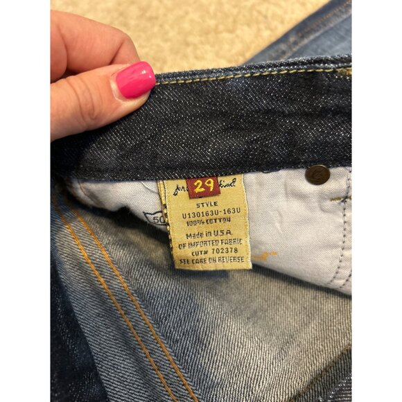 7 for All Mankind Women's "A" Pocket Low Rise Flared Jeans Size 29 Two Toned - Picture 11 of 12